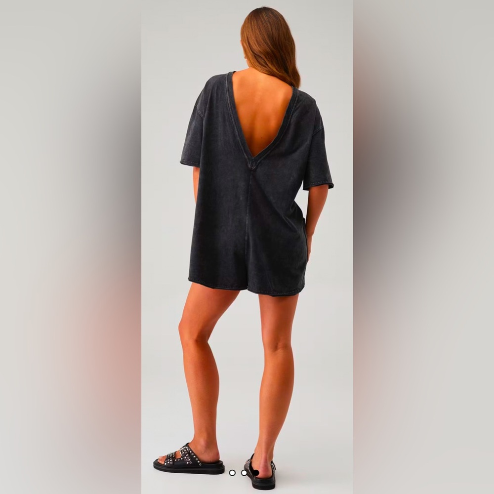 Free People Movement Hot Shot Tee Romper in Black - Picture 2 of 7